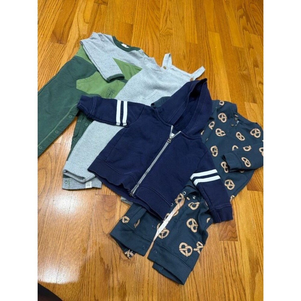 (4) pc 12m boy long romper overalls 100% cotton bundle